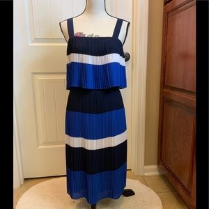 NEW Michael Kors pleated halter dress sz 2 blue